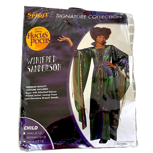 New Disney Hocus Pocus Signature Collection Winifred Sanderson Costume Child M - Picture 1 of 5